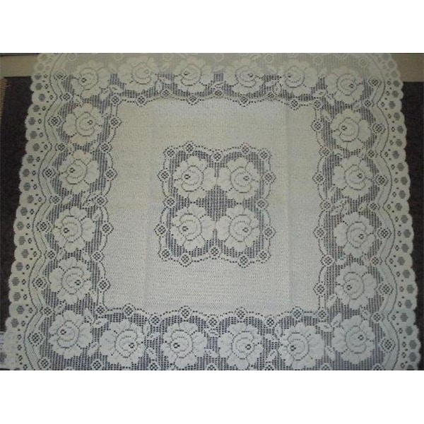 Tapestry Trading Tapestry Trading 6520W3636 36 x 36 in. European Lace Table Topper; White 6520W3636 - main